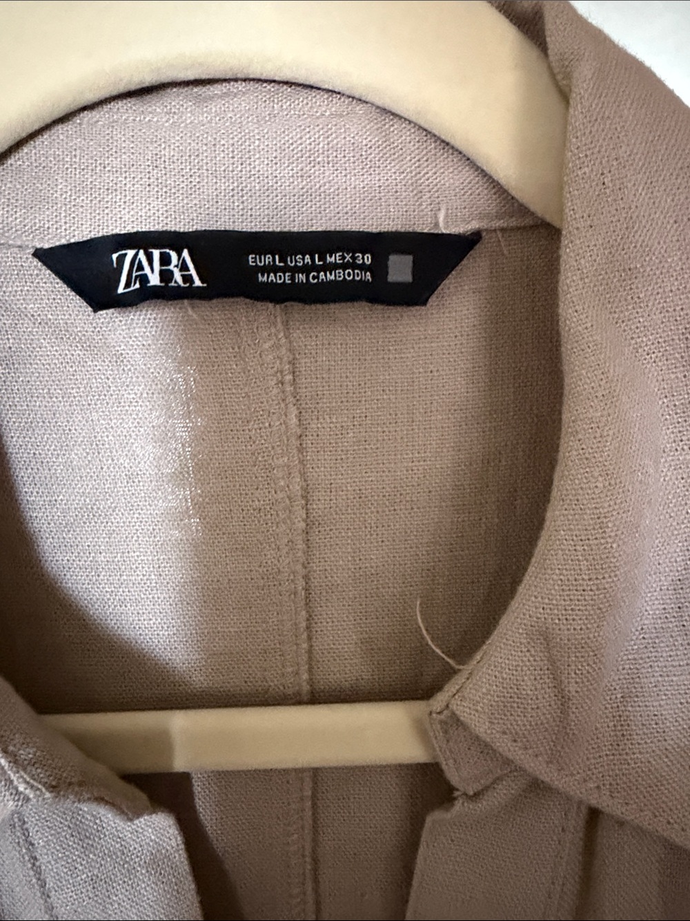 Zara Light Beige Button-Front Maxi Shirt Dress - Picture 5 of 5